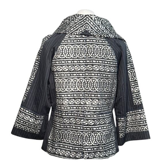 Burning Torch Cropped Blazer Jacket Women Med Artsy Boho Event Statement Collar - Picture 5 of 12